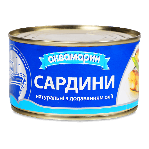 Аквамарин Сардина НДО  230г — бакалія / консерви, опт зі складу у Житомирі
