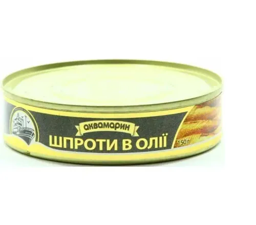 Аквамарин ШПРОТИ в/ол   150г — бакалія / консерви, опт зі складу у Житомирі