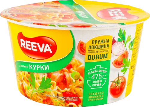 Мів Чаша Локшина куряча REEVA 75гр — вермішель швидкого приготування, опт зі складу у Житомирі