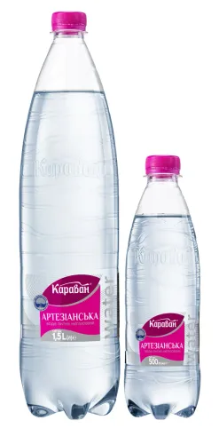 Вода питна артезіанська негазована 0.5л — вода караван, опт зі складу у Житомирі